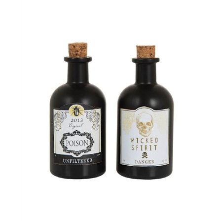 Bristol Novelty Giftflaskor (2-pack) One Size Svart/Vit