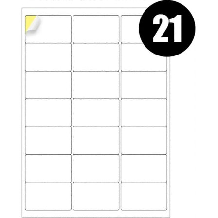 21 Etiketter per A4-ark, 25 Ark 525 Etiketter Totalt, Självhäftande Adress- och Postmärknings Etiketter, Utskrivbara Klistermärken