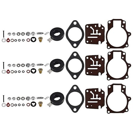 3 X Forgasser Carb Rebuild Reparasjonssett og Flyte Passer Johnson Evinrude