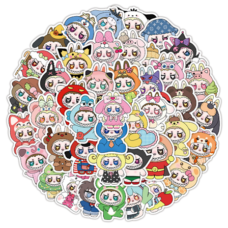 Pukeutumisleikki - 51 kpl Tarroja Koululaukun Koristeellisia Sarjakuvatarroja