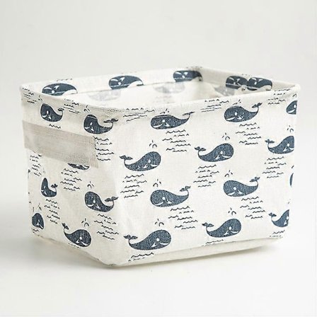 Set med 4 Mini Förvaringskorgar, Praktisk Förvaringslåda i Linne Tyg, Vikbar Skrivbordsförvaringskorg för Hyllor