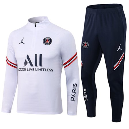 Paris, Atletico Madrid, Inter Milan, Marseille Brasil Langermet skjorte, treningsdress for voksne og barn, sett hvit hvit