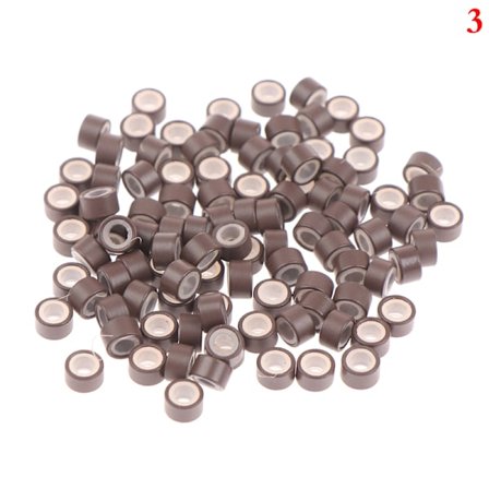 100 Stk Micro Silikone Forede Ringe Links Beads Crimp Beads Hår