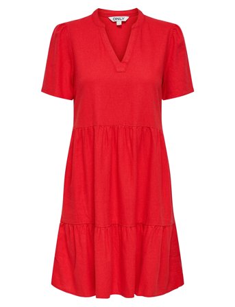 ONLY | Onltiri-Caro S/S V-Neck Lin Dress Cc Pnt | S