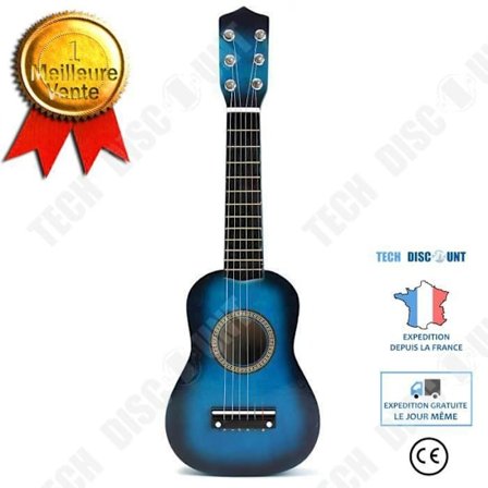 Akustisk gitarr - TECH DISCOUNT - Barn - 58 cm - 6 strängar - Blå