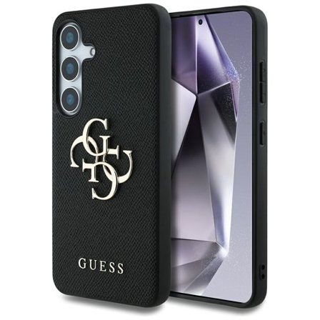 Guess Grained Big 4G Logo Small Classic Logo fodral för Samsung Galaxy S25 Plus svart