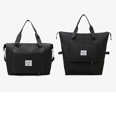Stor sammenleggbar reiseveske, nylon utvidbar weekendbag
