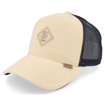 Djinns - Beige trucker Keps - Hft Cap Pole Fleece Wool/Black A-Frame Trucker @ Hatstore