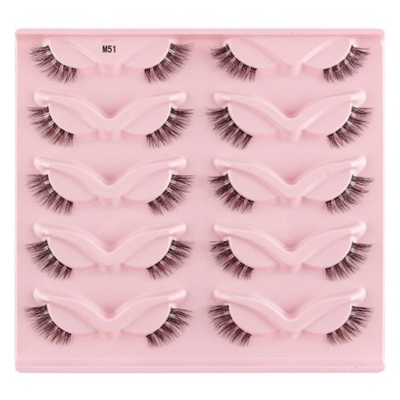 Halvfransar Naturligt utseende Wispy Cat-Eye Ögonfransar 3D lösögonfransar Fluffy-Soft 10 Par Faux Mink Fake Lashes Sets