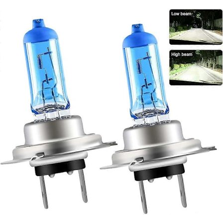 2 stk. H7 Halogen Lyspære 12V 55W Super Sterk Erstatning for Bil Tåkelys Høy-/Lavstråle 5000K Hvit Halogen Frontlykt