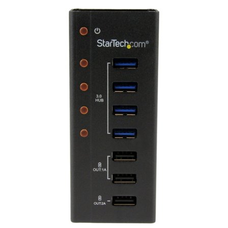 StarTech 7 Port USB 3.0 Charging Hub - 4 x USB-A, 3 x USB-A Dedicated Charging Ports - Powered Mountable USB Charging Station (ST4300U3C3) - hub - 4