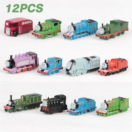12 stk. Thomas & Friends Figur Legetøj Tegneserie Thomas Tog Mini Tog Legetøj Kagepynt Samling Model Ornamenter Gaver til Børn (LGL)