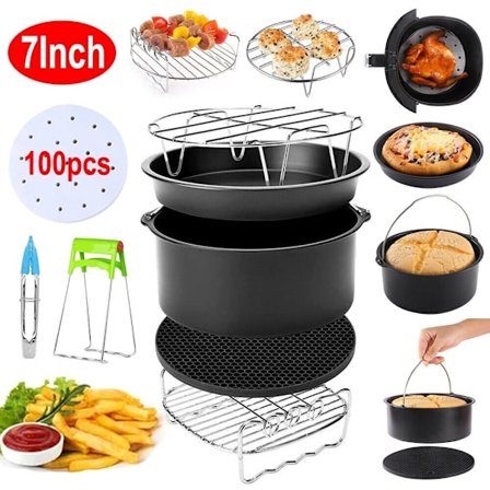 Mordely Air Fryer Set Chips Tillbehör Bakkorg Set