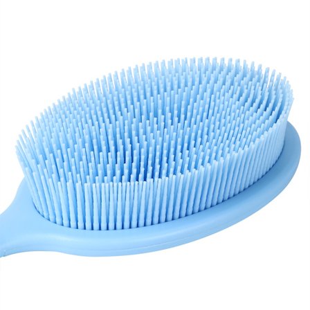 Multifunctional Household Long Handle Silicone Cleaning Shower Bath Brush Kitchen Dish Brush (Blue)