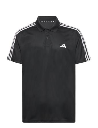Train Essentials Piqué 3-Stripes Training Polo Shirt Polos Short-sleeved Svart Adidas Performance*Betinget Tilbud
