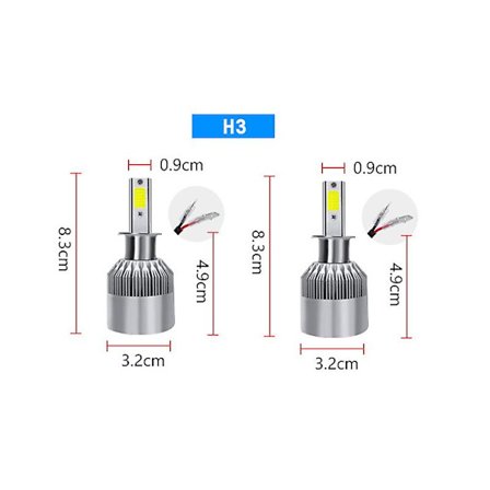 2st 36W H4 H7 H11 Flygplansaluminium Bil LED Strålkastare Vattentät Ip68 Helljus Halvljus Lampa Auto Exteriör Dekor Tillbehör| |