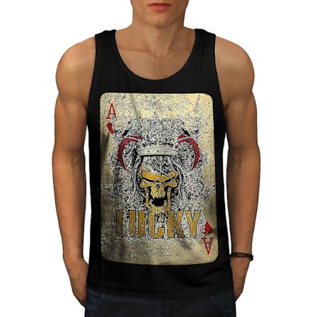 Ace Skull Poker Men Blacktank Top