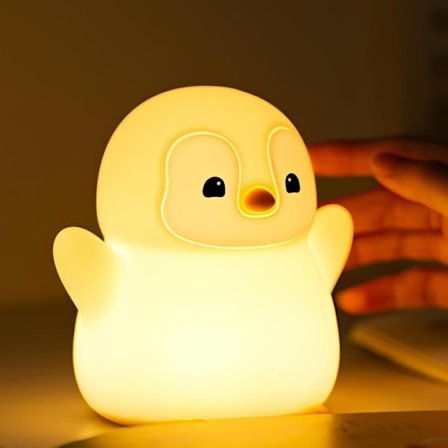 LED Pingvin Natlampe, Sød Squishy Bordlampe, 2 Niveauer Dæmpbar Børne Natlampe, Touch-lampe_TF_TF