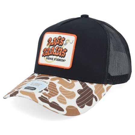 Brixton - Negro trucker Gorra - Bass Brains Gf Hat-camo/Black A-Frame Trucker @ Hatstore