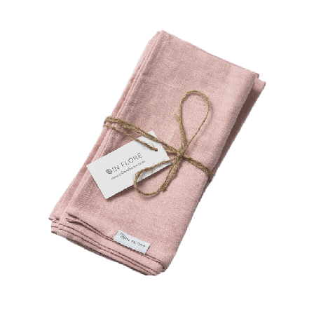 In Flore Stella Linneservett Bordstextil Rosa