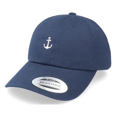 Iconic - Blå unconstructed Keps - Tiny Anchor Navy Dad Cap @ Hatstore
