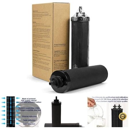 Pakke NSF/ANSI 42 & 372 Certificeret Vandfilter, Erstatning for Berkey Gravity Vandfiltersystem Kompatibelt