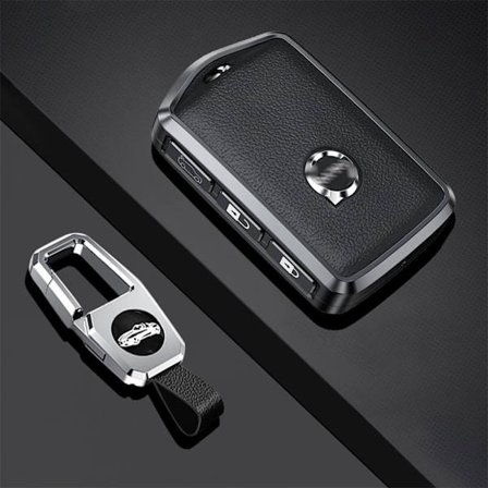 Passer til Volvo Smart Car Key Case (Svart), Beskyttende deksel med nøkkelbrikke for Volvo XC60 XC70 XC90 C30 S60 S80 S90 V60 V70 V90 Key Case Key Fob
