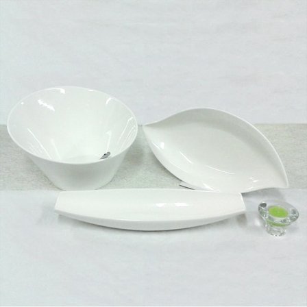 Spisestel i porcelæn - Skål og tallerken - GM36 - 6 dele