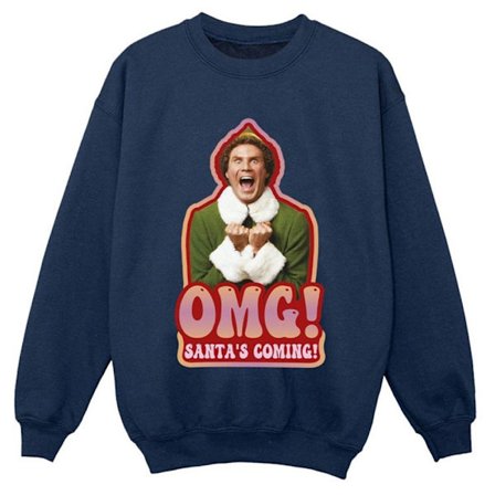 Elf Boys Santa Is Coming Sweatshirt 12-13 År Marinblå
