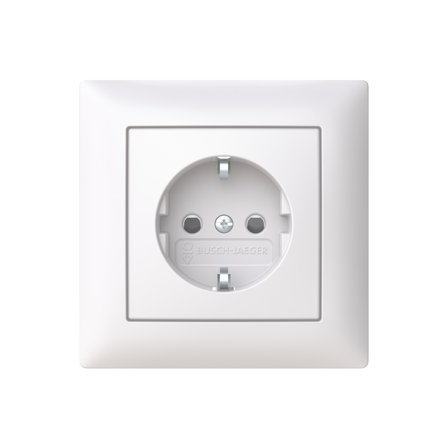 ABB Saga 20EUJ-916 Stikkontakt 1-veis, jordet, med ramme, Strømbrytere & vegguttak