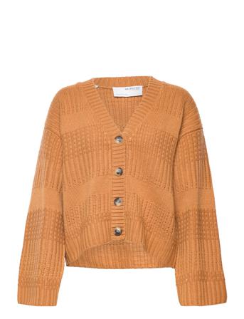 Slffry Ls Knit Cardigan W Brown Selected Femme