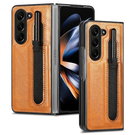 Läderfodral med pennhållare för Samsung Galaxy Z Fold 5