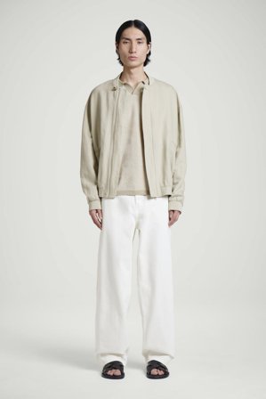 COS Men's Polo In Cotone Jacquard in Beige