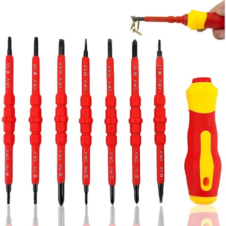 14-in-1 magneettinen ruuvimeisselisarja, eristetty ruuvimeisselisarja, monitoiminen vaihdettava ruuvimeisselisarja, 7-osainen ruuvimeisselisarja