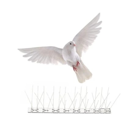 SQBB 5 strimler fuglespigger for duer små fugler rustfritt stål fuglespigger - ikke mer fuglereir og bæsj - demonterte pigger KLB