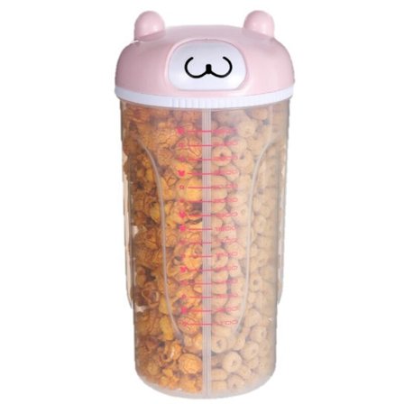 Stor beholder med flere rum til korn, ris, pasta, flager og nødder Rosa