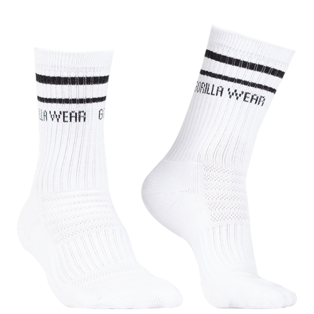 Gorilla Wear Crew Socks, White
