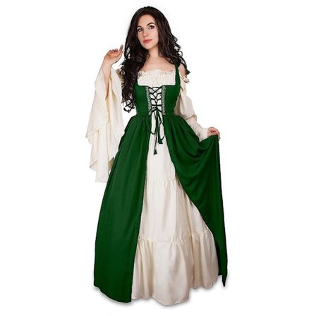 Middelalderlig punktdrakt Cosplay Halloween-kostymer Kvinner Palass Karnevalfest Forkledning Prinsesse Kvinne Viktoriansk Vestido Robe marinegrønn