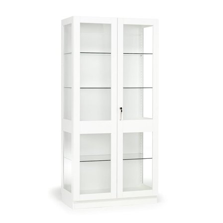 Glass display cabinet THEO, 1000x500x2100 mm, white frame