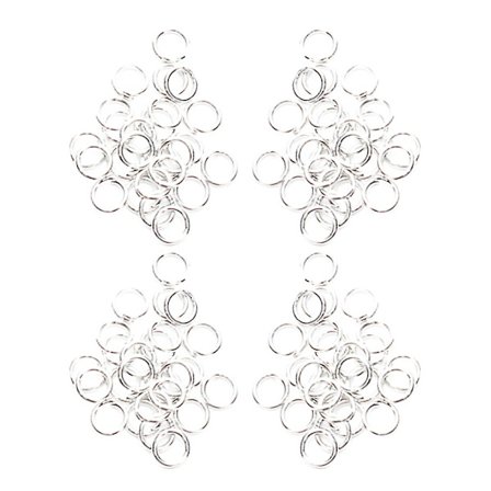 180 st runda flervägs O-ringar Hummerlås Hängselring Anslutningsring Öppning Hoppring Hårdvarupåse Ring (Silver)