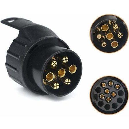 7/13 Trailer Connector Adapter 7 til 13 Pin Trækstangsstik 7-benet til 13-benet til Biltrailer, Traktor, Campingvogn, Cykelholder, af DEBUN [BR]
