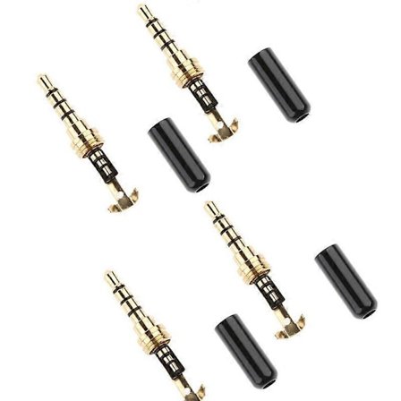 4 stk DIY 3,5 mm Jack Mann Hodetelefonplugg Konverter Adapter Reservedeler