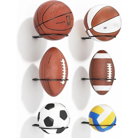 Koripalloteline seinäkiinnike: Pallovarastoteline seinälle esittelyyn, palloseinäkiinnike, pallo pidike urheiluhuoneen sisustukseen