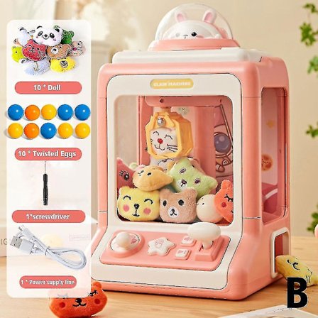 Automaattinen nukenpyydystyslelu lapsille Mini Cartoon Play Game Claw Crane Machines With Light Music Children Toy Gifts E7x8