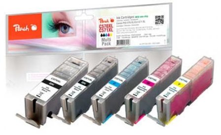 PEACH Ink PEACH PI100-293 Canon PGI-570XL/CLI-571XL MultiPack | bk, pbk, c, m, y