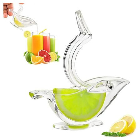 Ny Akryl Manuell Citronskivpress, Portabel Transparent Fruktpress, Elegant Fågelform, Handpress för Apelsin Citron Lime Granatäpple