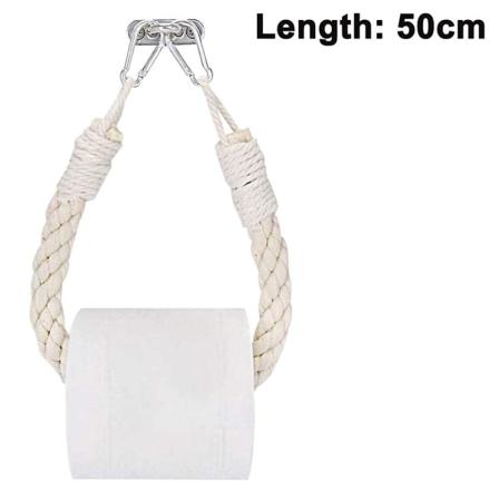 Toiletpapirholder, Industriel Væghængt Håndklædeholder Med Metal Krog Til Badeværelse, Håndklæde Eller Bruseforhæng Hvid 50cm White 50cm