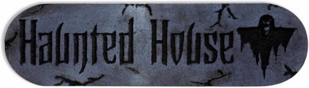 Kyltti haunted house Halloween 12x35 cm