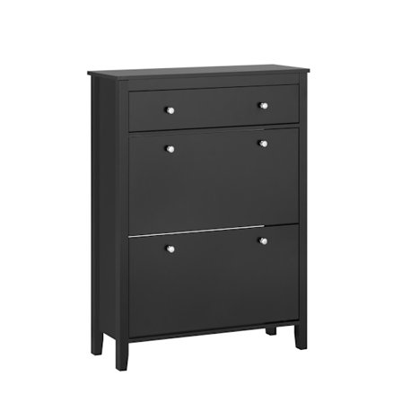SoBuy sort skoskab med 1 skuffe 24.99x80.01x108cm, nordisk FSR89-SCH