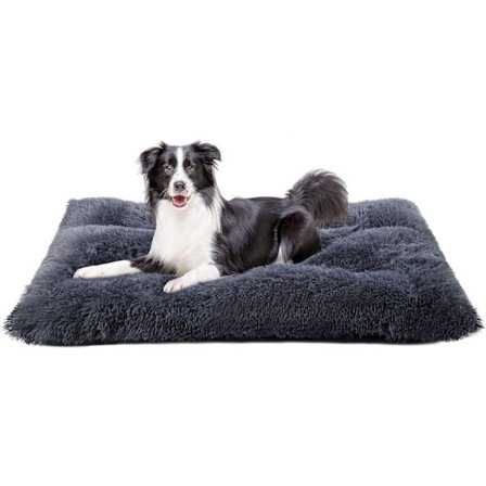 Hundeseng til store hunde, hundepude vaskbar hundekurv fluffy - 90x65cm anti-angst, skridsikker hundemåtte